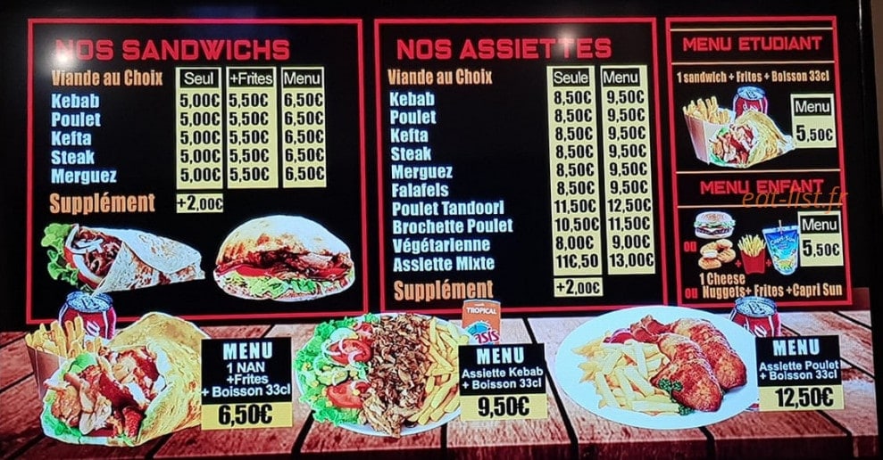 Istanbul kebab — carte page 3