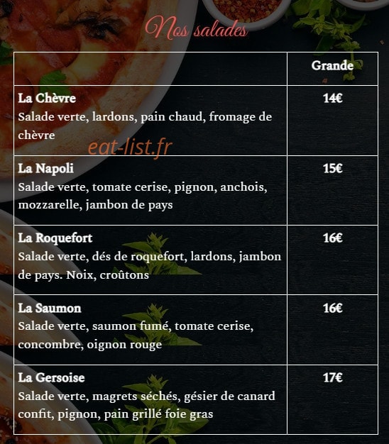 Pizzeria Angelo — carte page 4