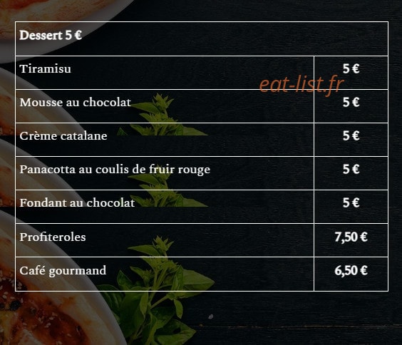 Pizzeria Angelo — carte page 5
