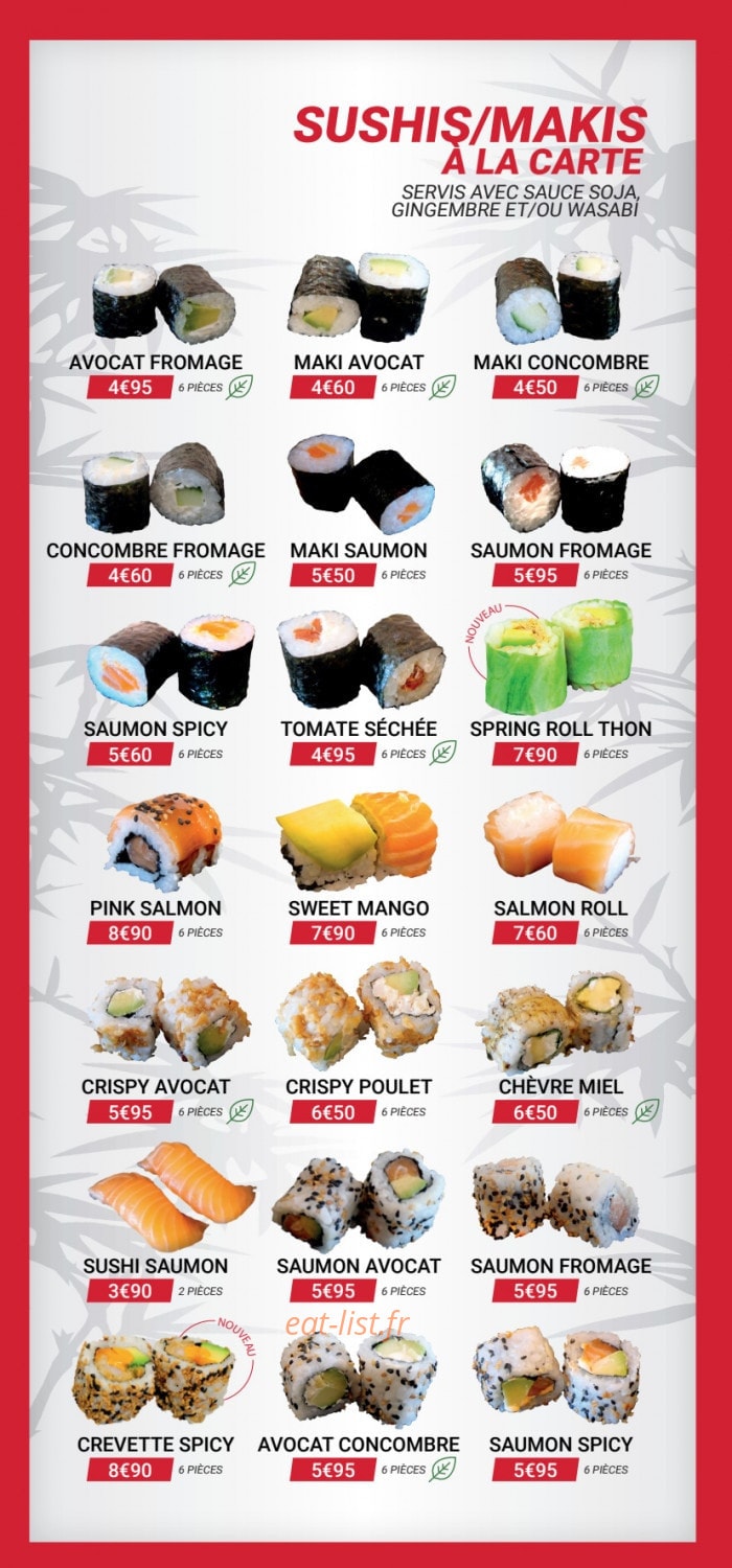 Carte et menu de Poke sushi bowl à L' Isle Jourdain — Sushis et makis