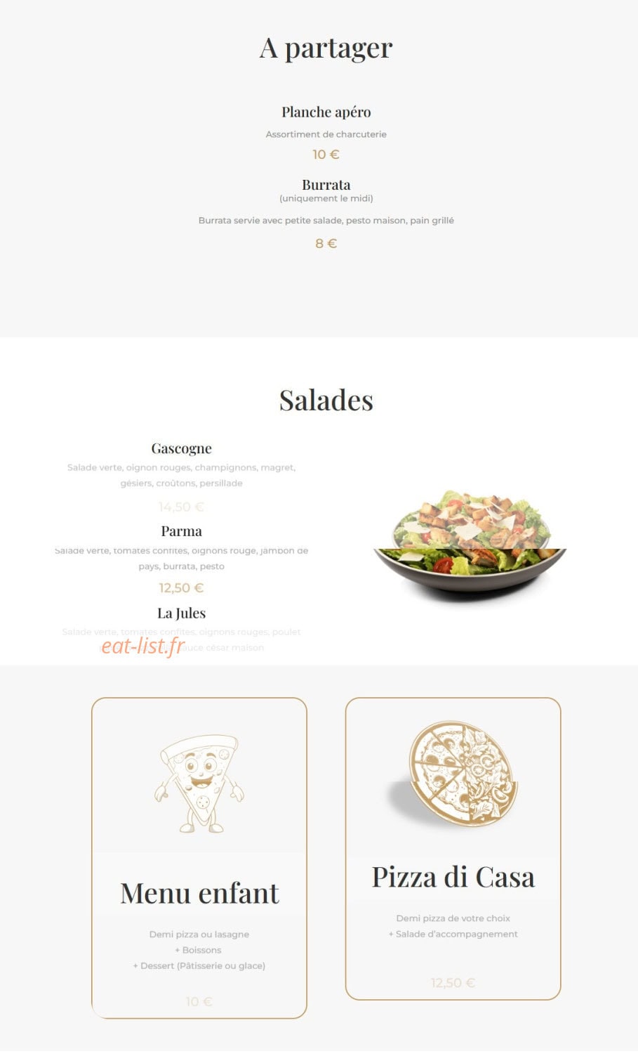 Casa Mia — carte page 1