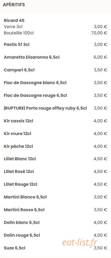 Le Bistrophil — carte page 16