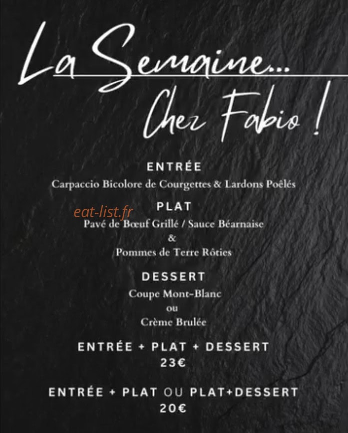 Chez Fabio — carte page 1