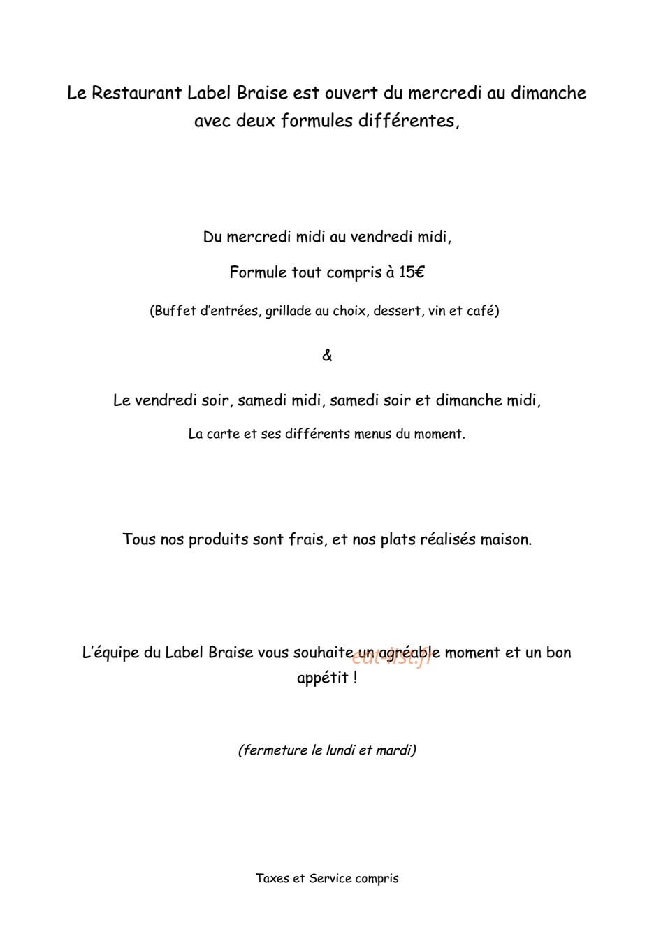 Label Braise — carte page 4