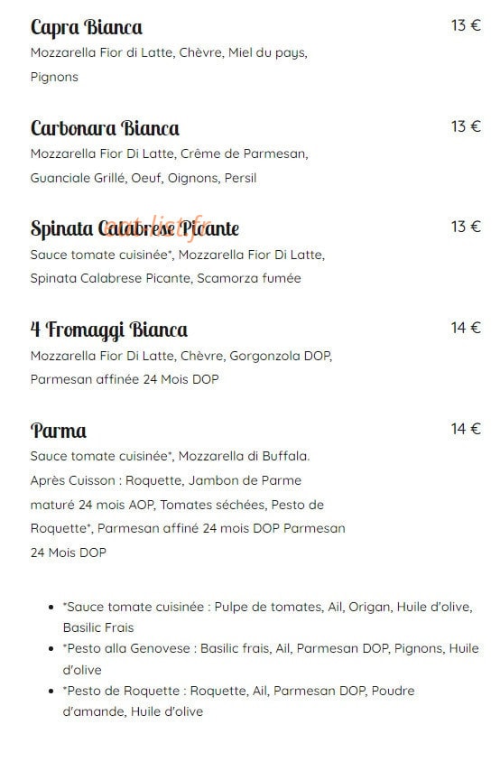 Les Belles Italiennes — carte page 2