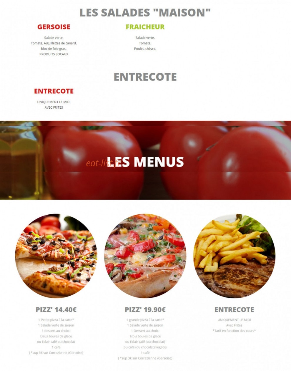 La Conviviale — carte page 2