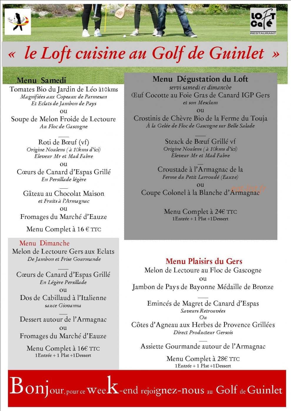 Loft Cafe — carte page 1