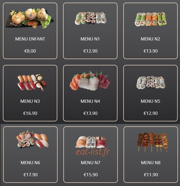 1001 Sushi — carte page 6