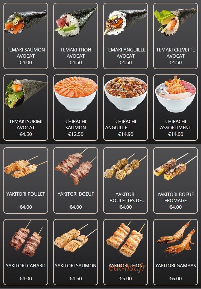 1001 Sushi — carte page 3