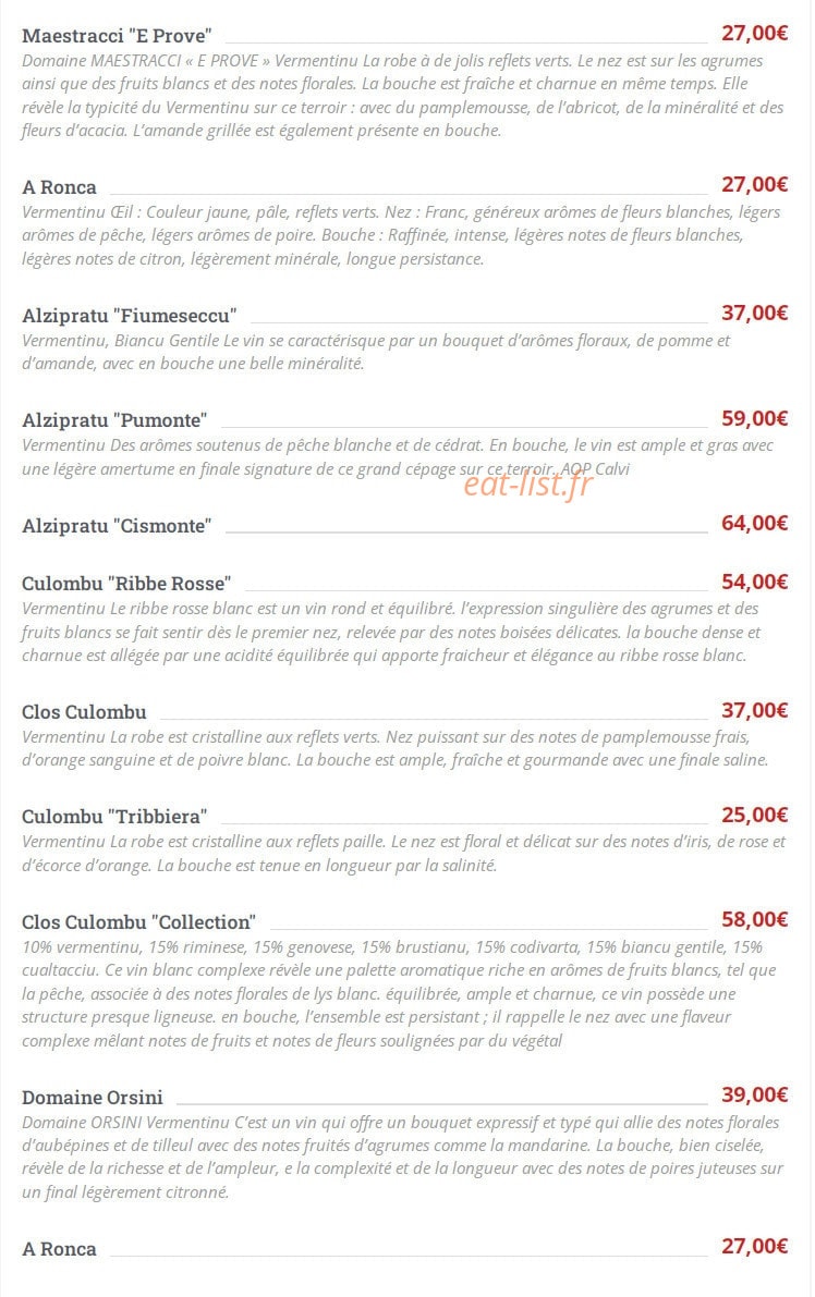 A Cantina — carte page 15