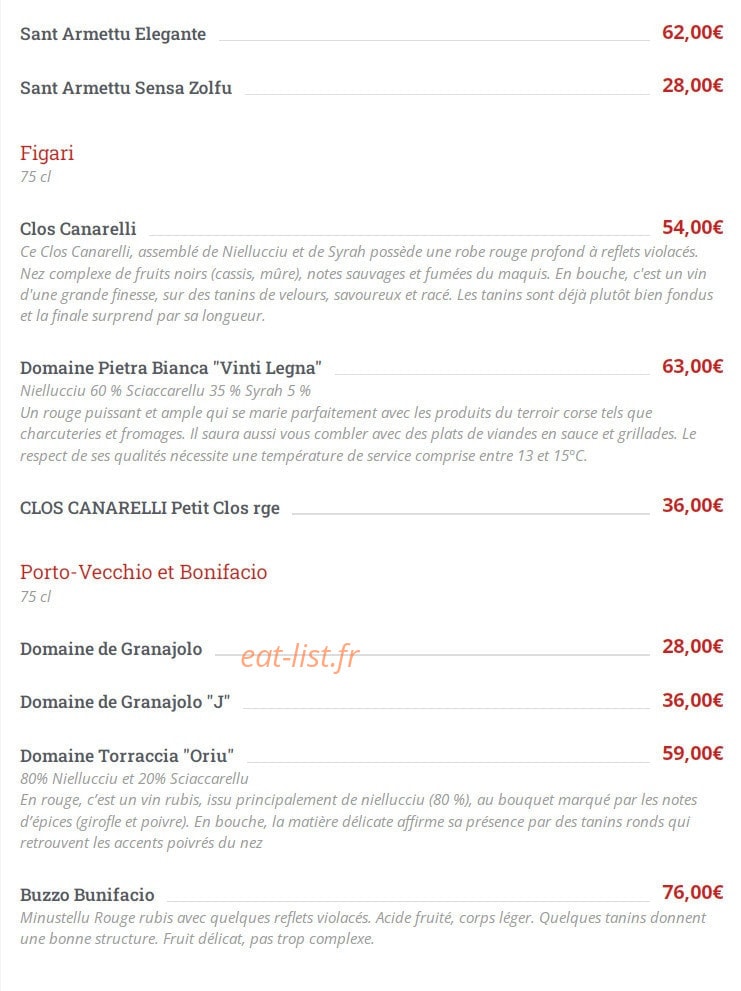 A Cantina — carte page 9