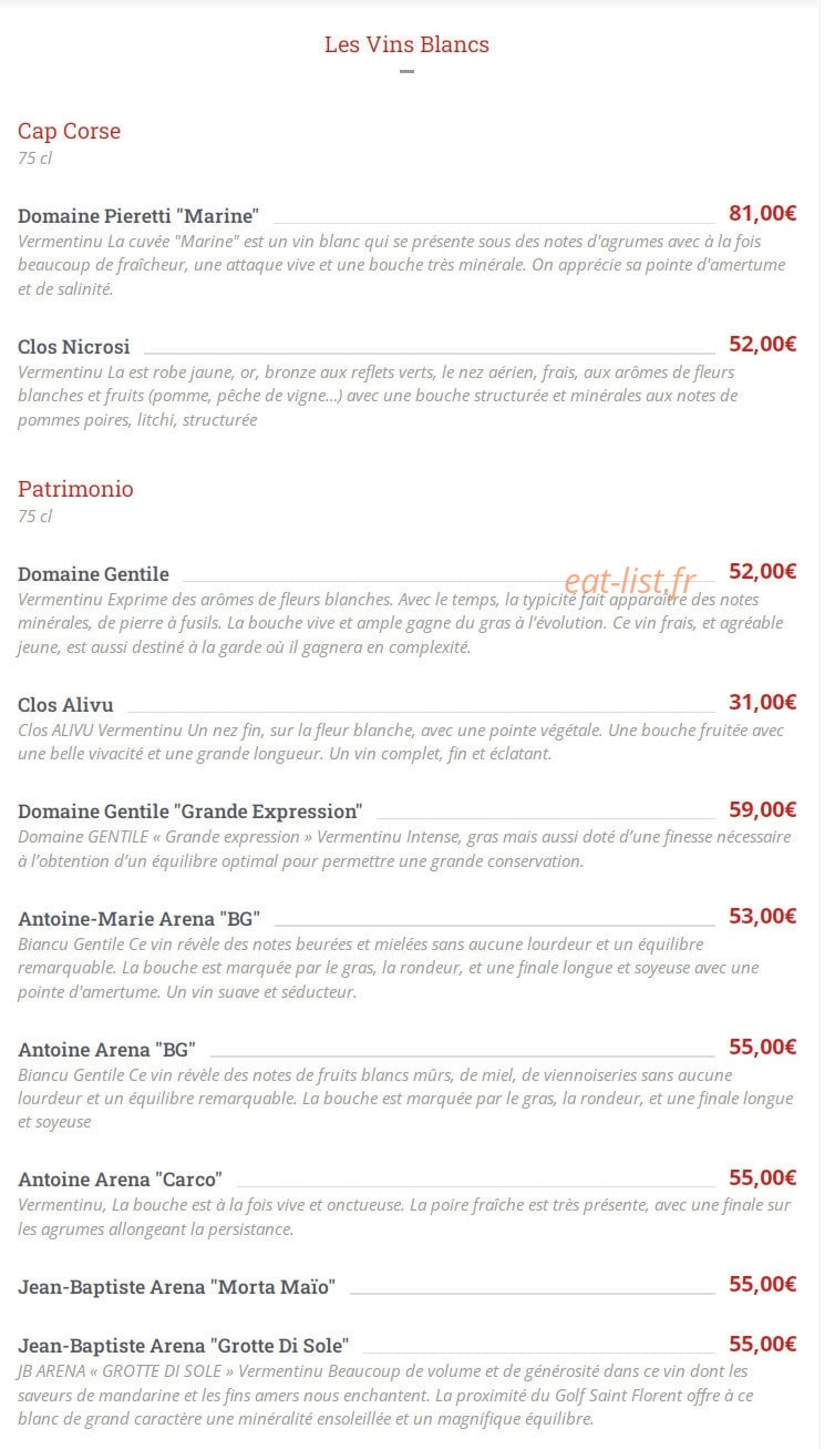 A Cantina — carte page 13