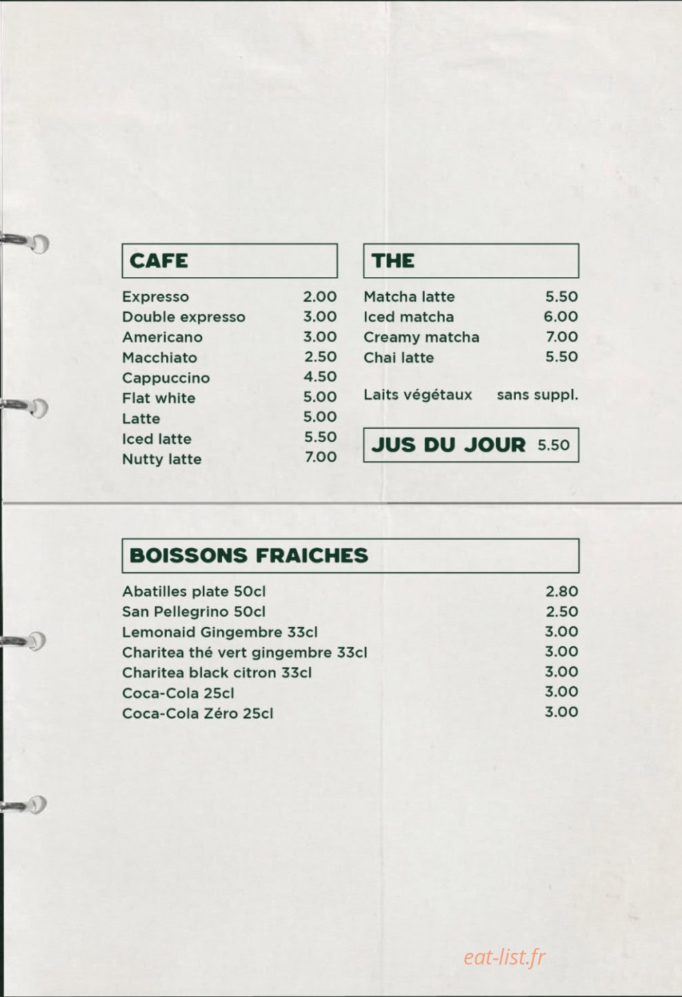 Arlo's Bagels — carte page 2