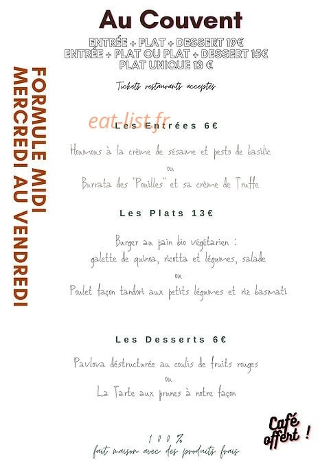 Au Couvent — carte page 2