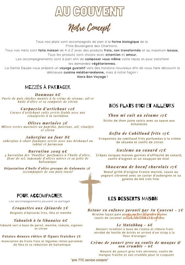 Au Couvent — carte page 1