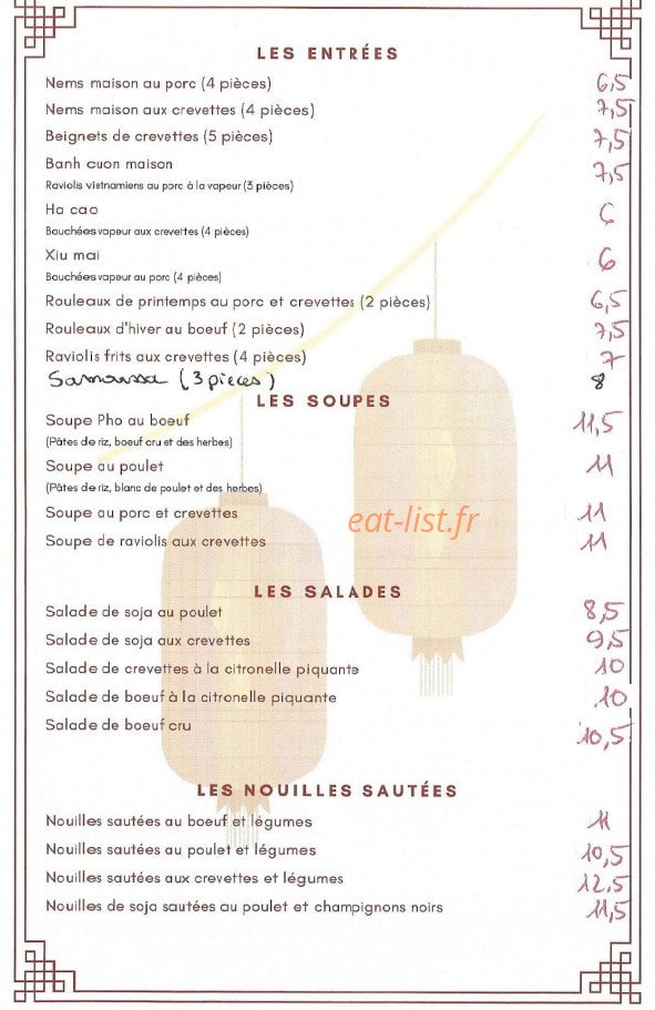 Au P'tit hanoi — carte page 1