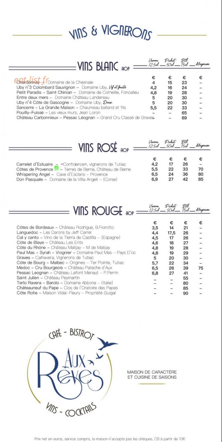Aux Reves — carte page 6