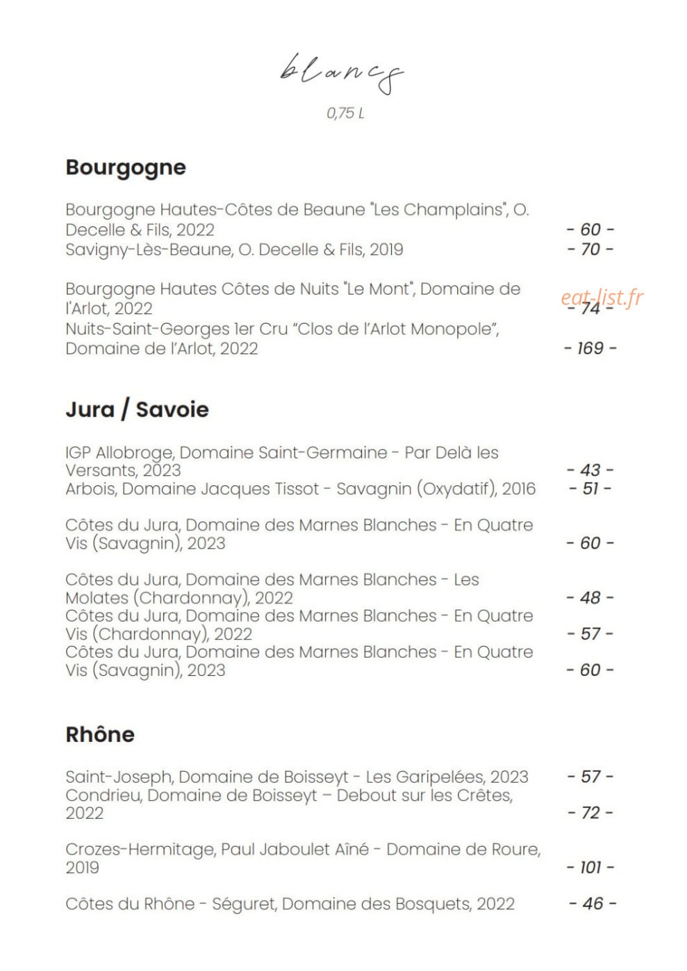 Bacchus Restaurant — carte page 7