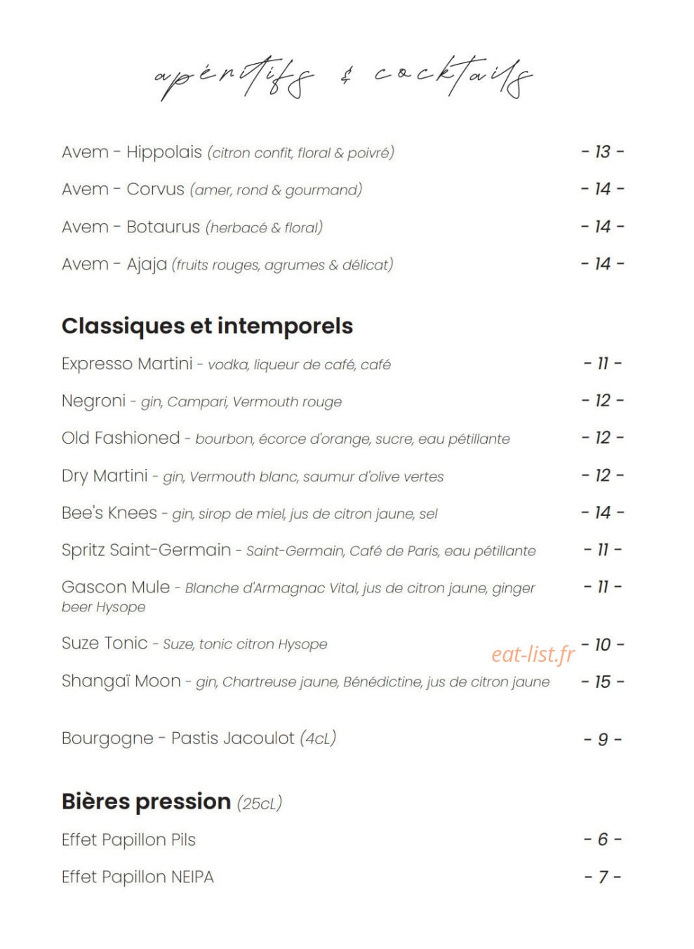 Bacchus Restaurant — carte page 4