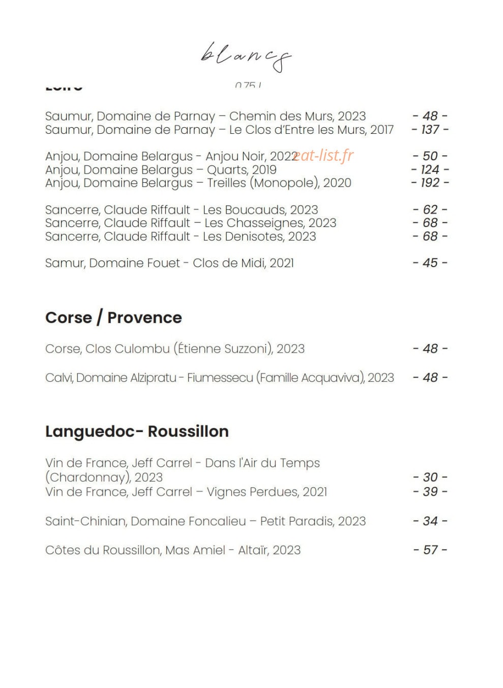 Bacchus Restaurant — carte page 8