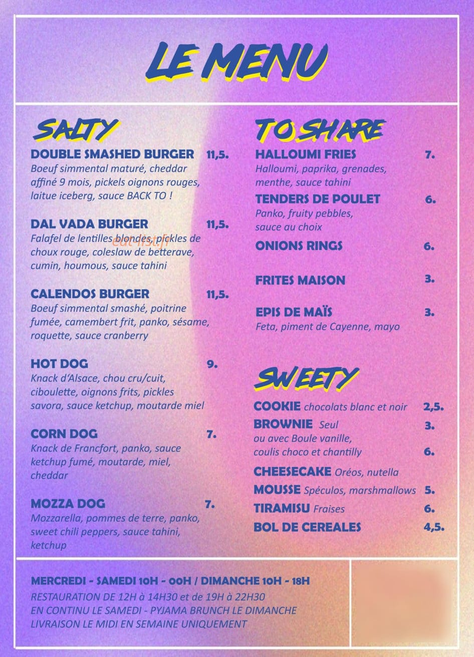Back To — carte page 1