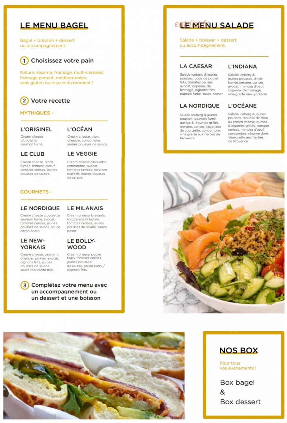 Bagel Corne — carte page 1