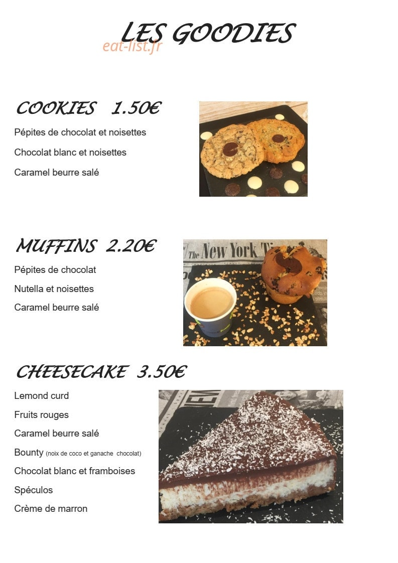 Bagel & Goodies — carte page 1