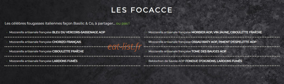 Basilic & Co — carte page 2