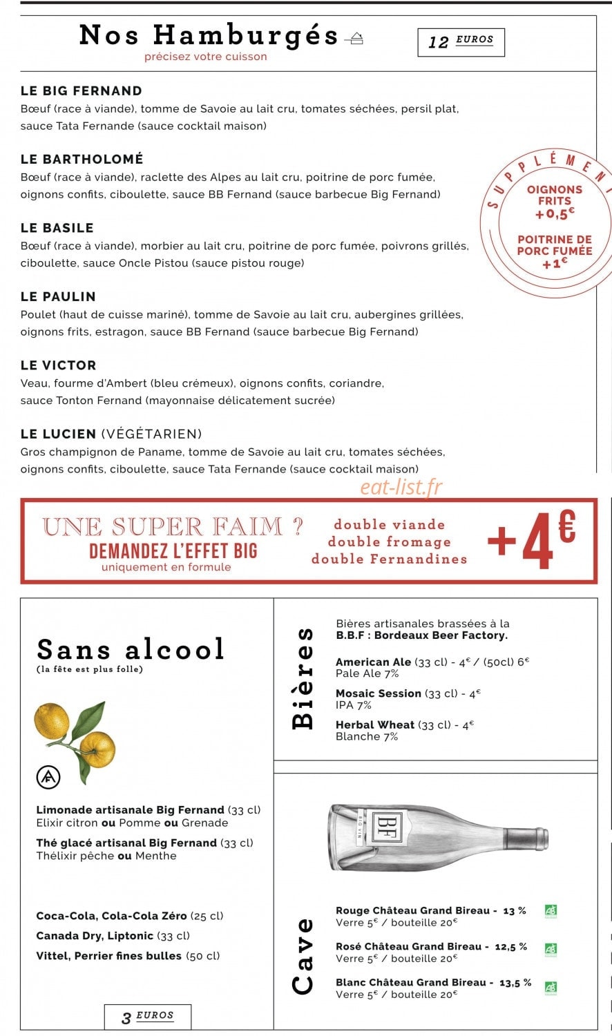 Big Fernand — carte page 1