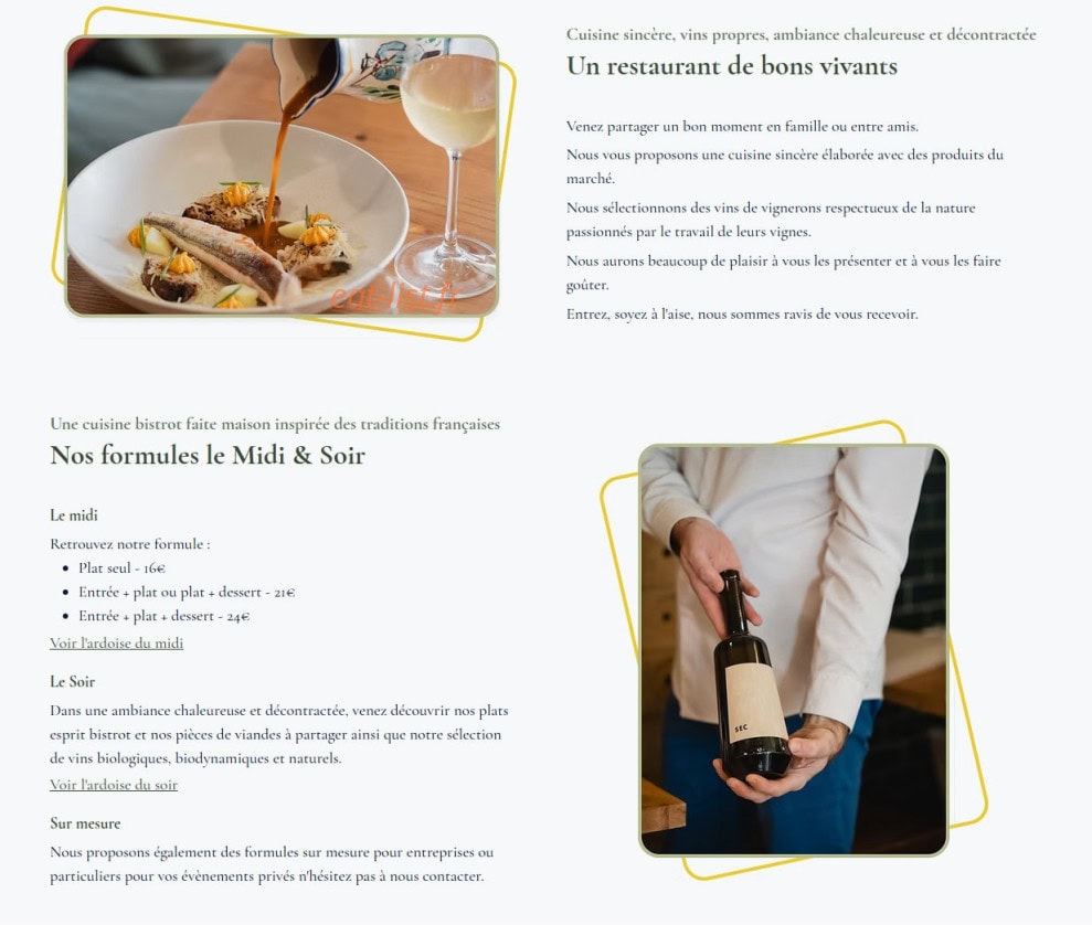 Bistro Compère — carte page 1