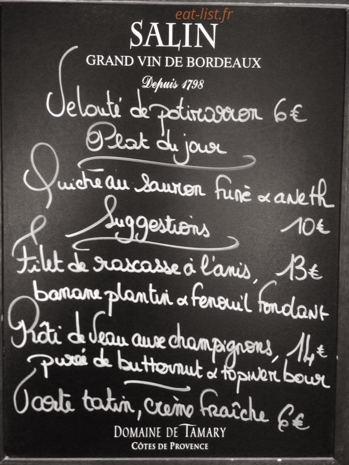 Bistro Montesquieu — carte page 1