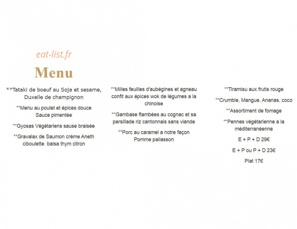 Bistrot l'Autrement — carte page 1