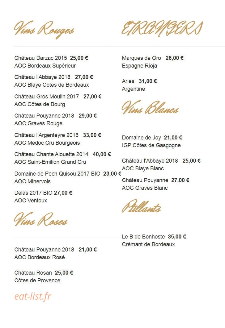 Bistrot l'Autrement — carte page 2