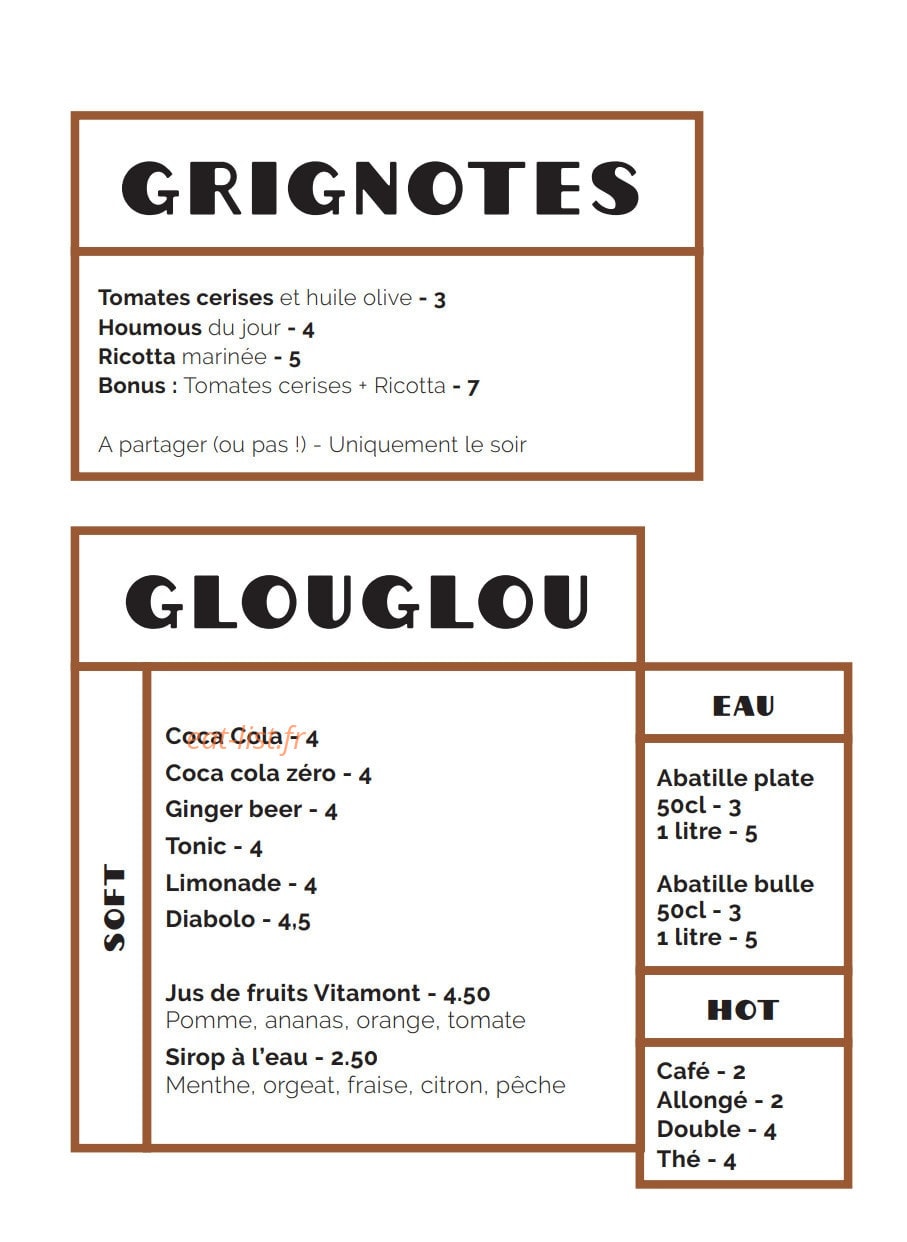 Bistrot Maurice — carte page 3