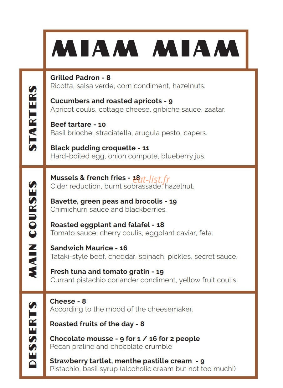 Bistrot Maurice — carte page 10