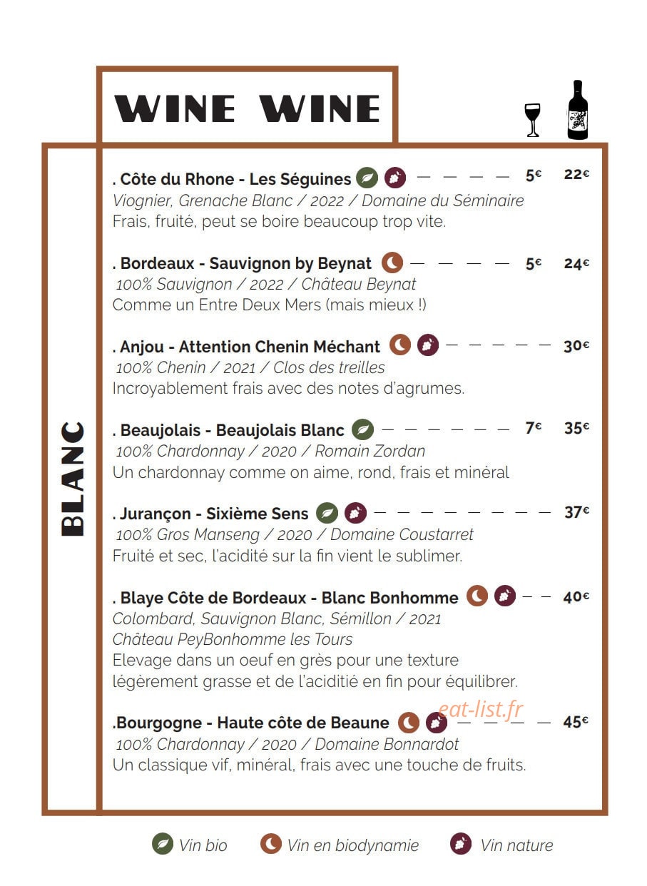 Bistrot Maurice — carte page 5