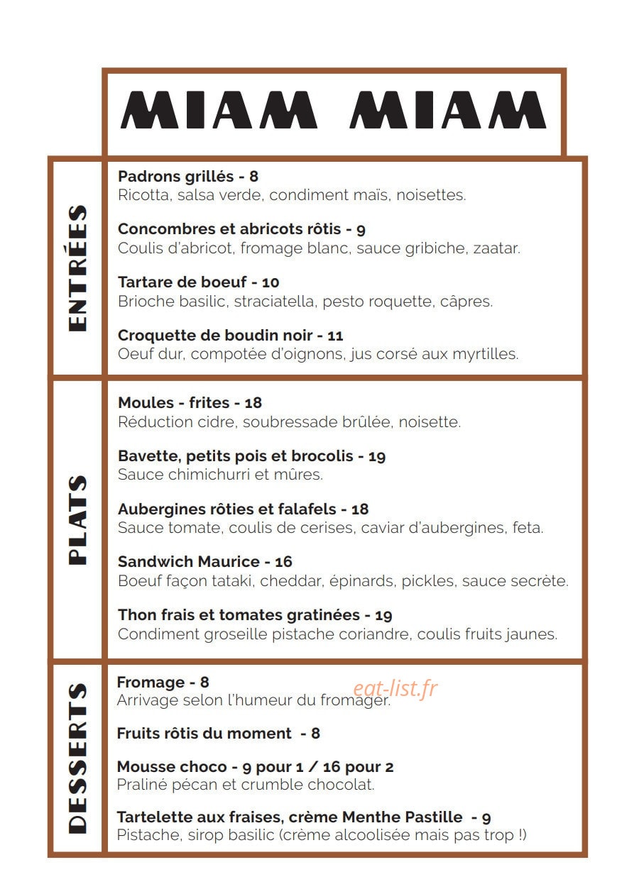 Bistrot Maurice — carte page 2