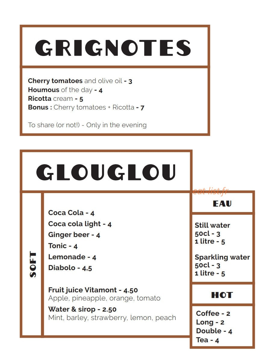 Bistrot Maurice — carte page 11