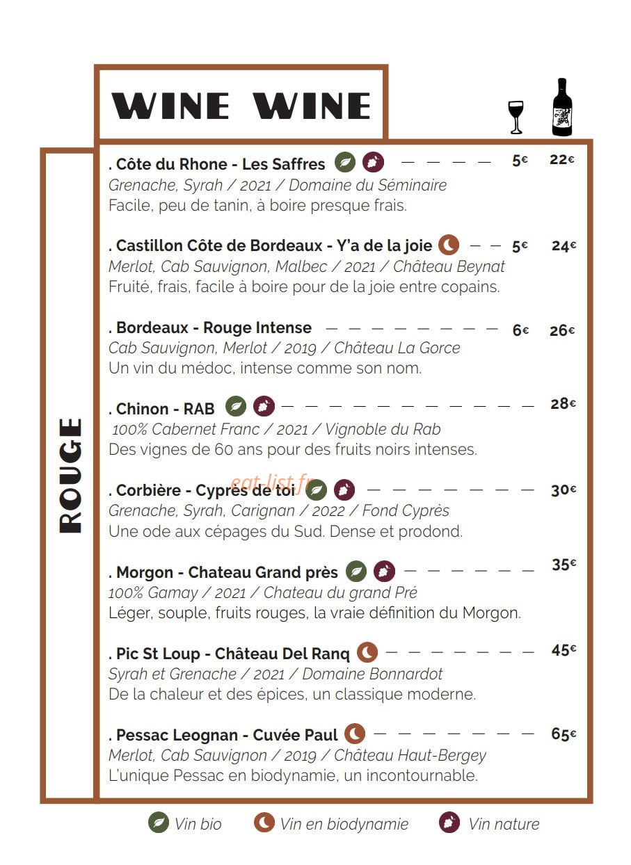 Bistrot Maurice — carte page 6