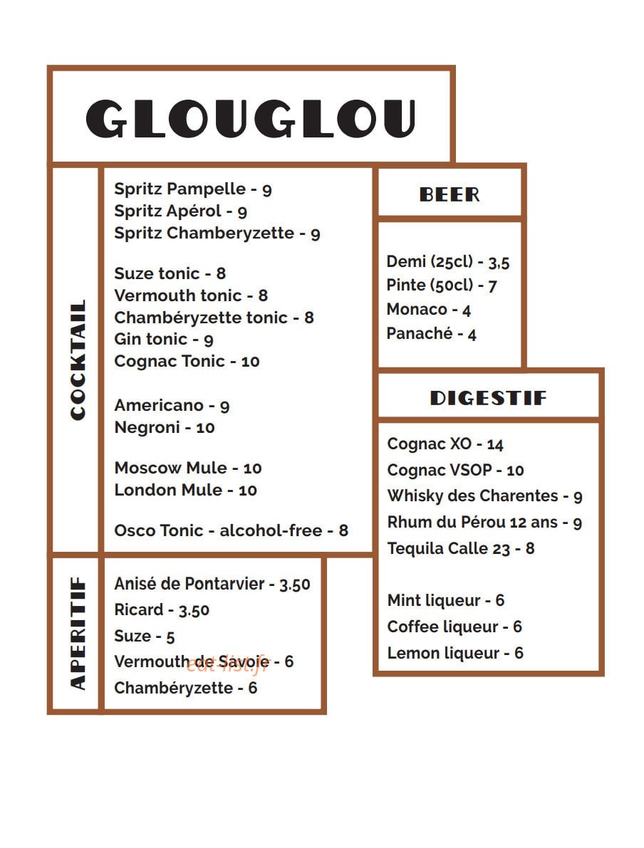 Bistrot Maurice — carte page 12