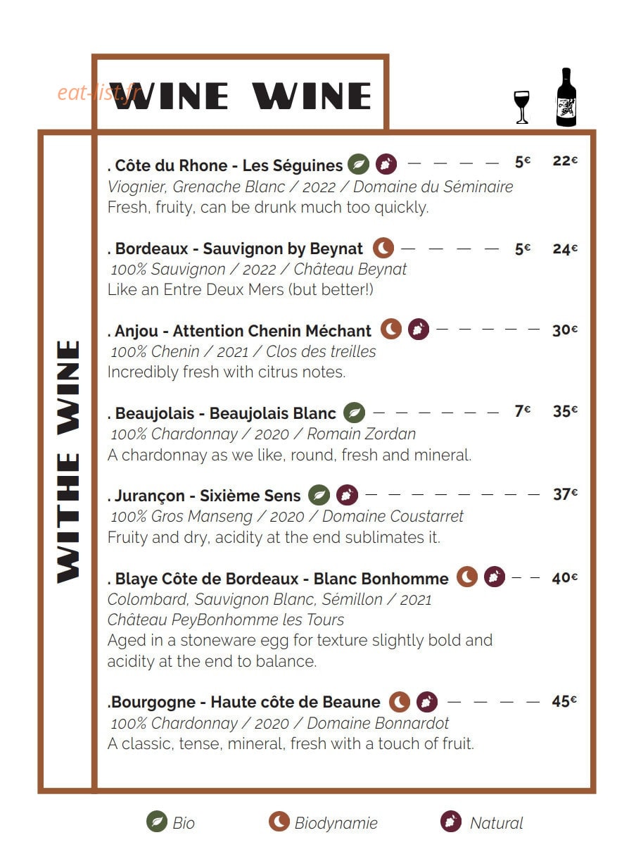 Bistrot Maurice — carte page 13