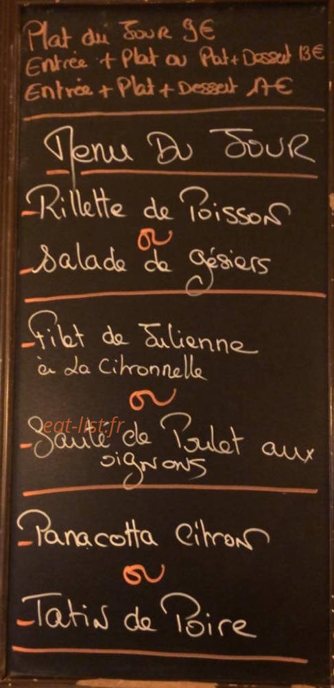 Bistrot Niel — carte page 1