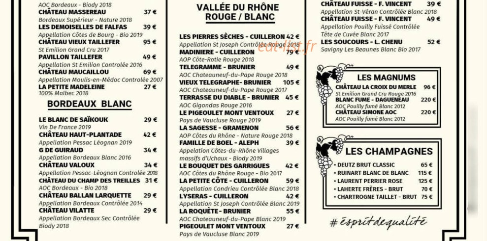 Bistrot Spinoza — carte page 4