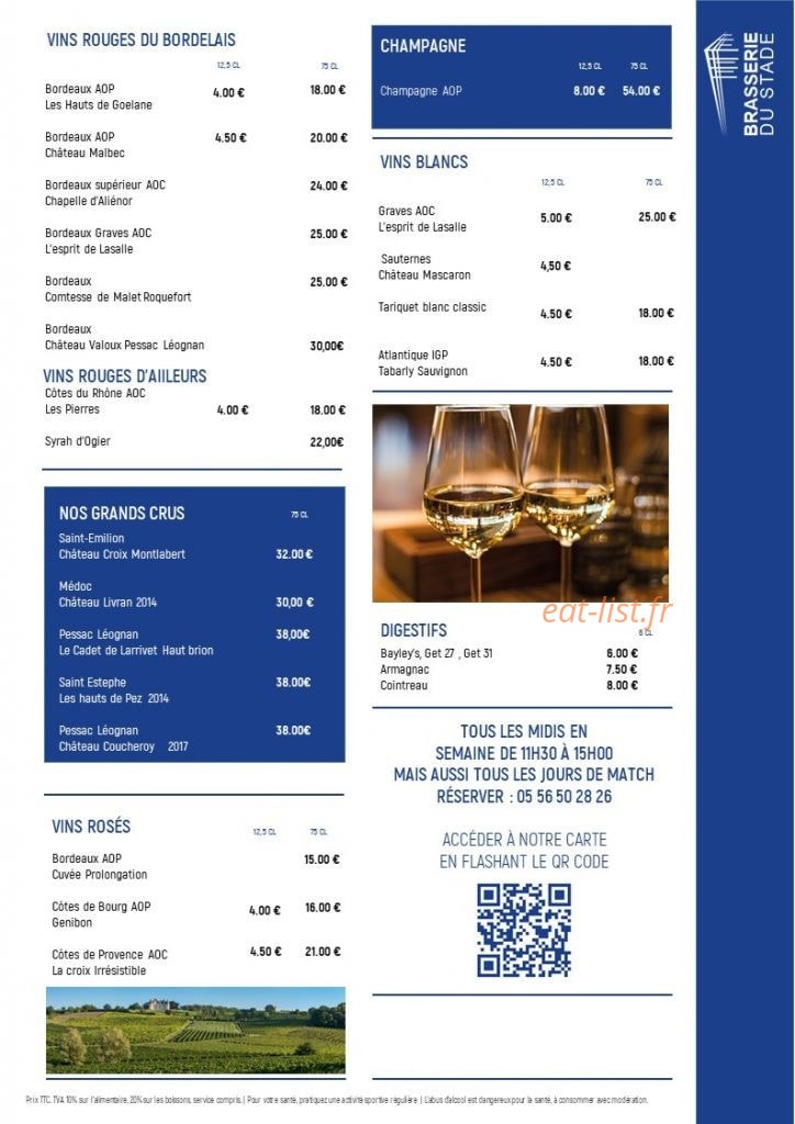 Brasserie du Stade — carte page 2