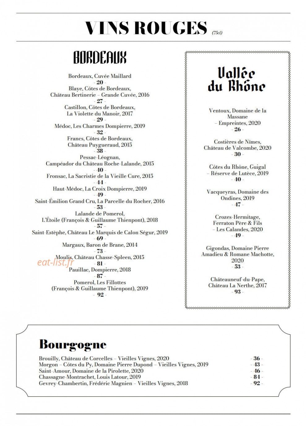 Brasserie Maillard — carte page 9