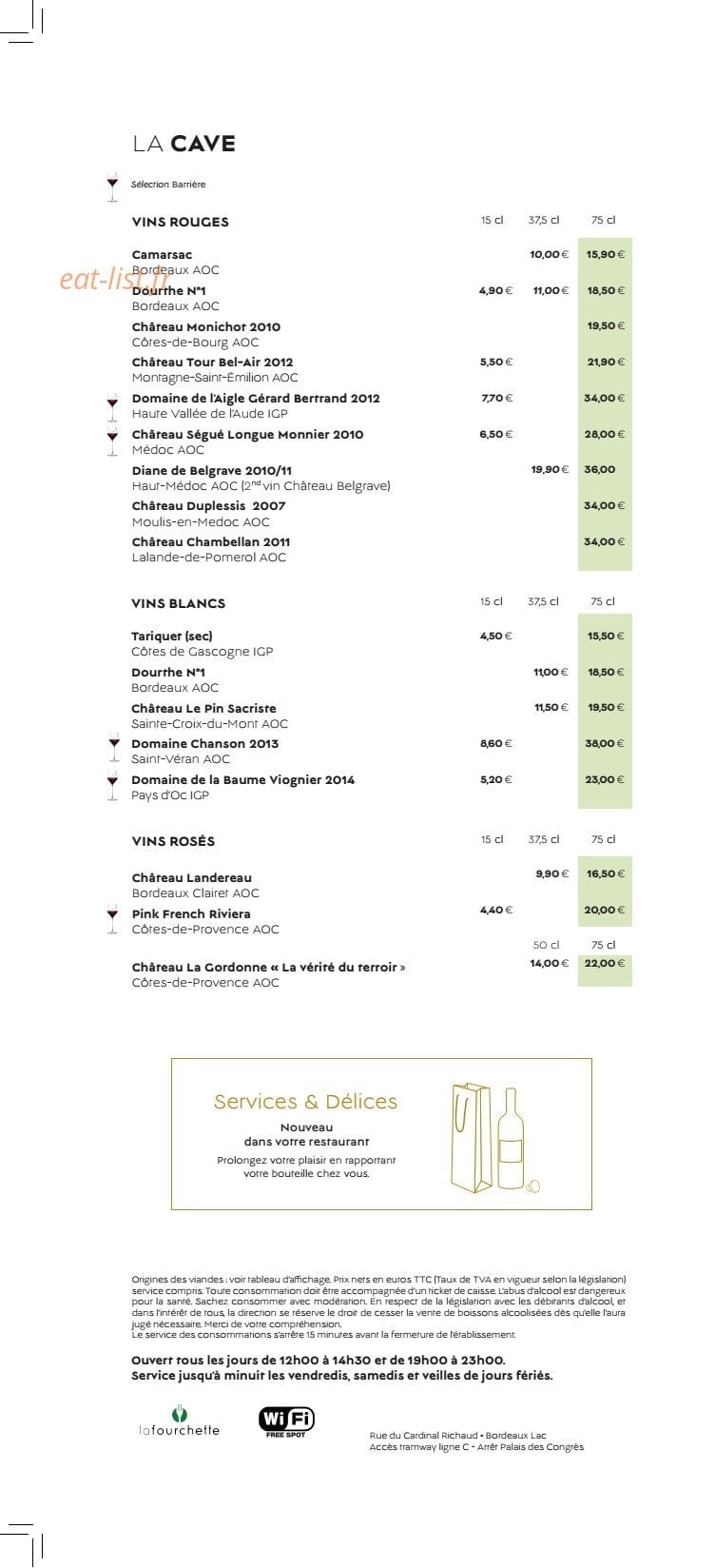 Café Barrière — carte page 5