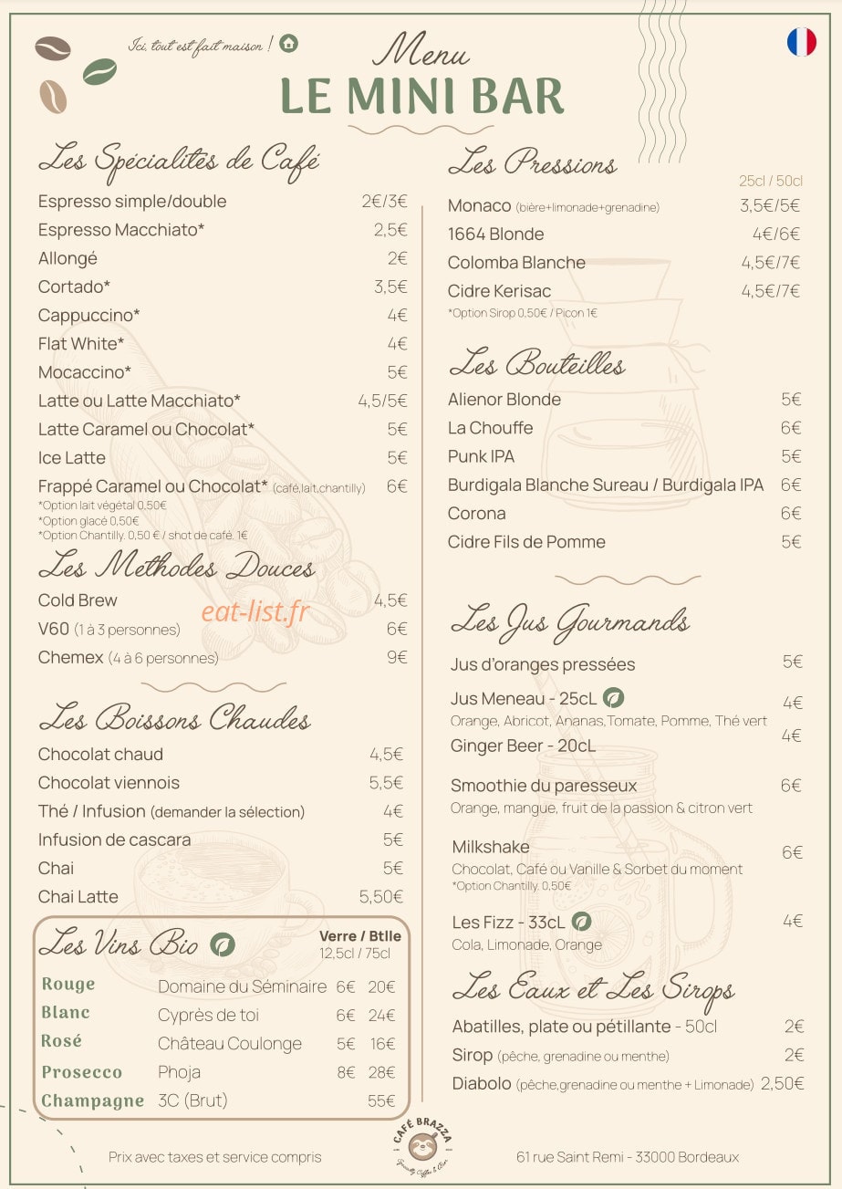 Café Brazza — carte page 3