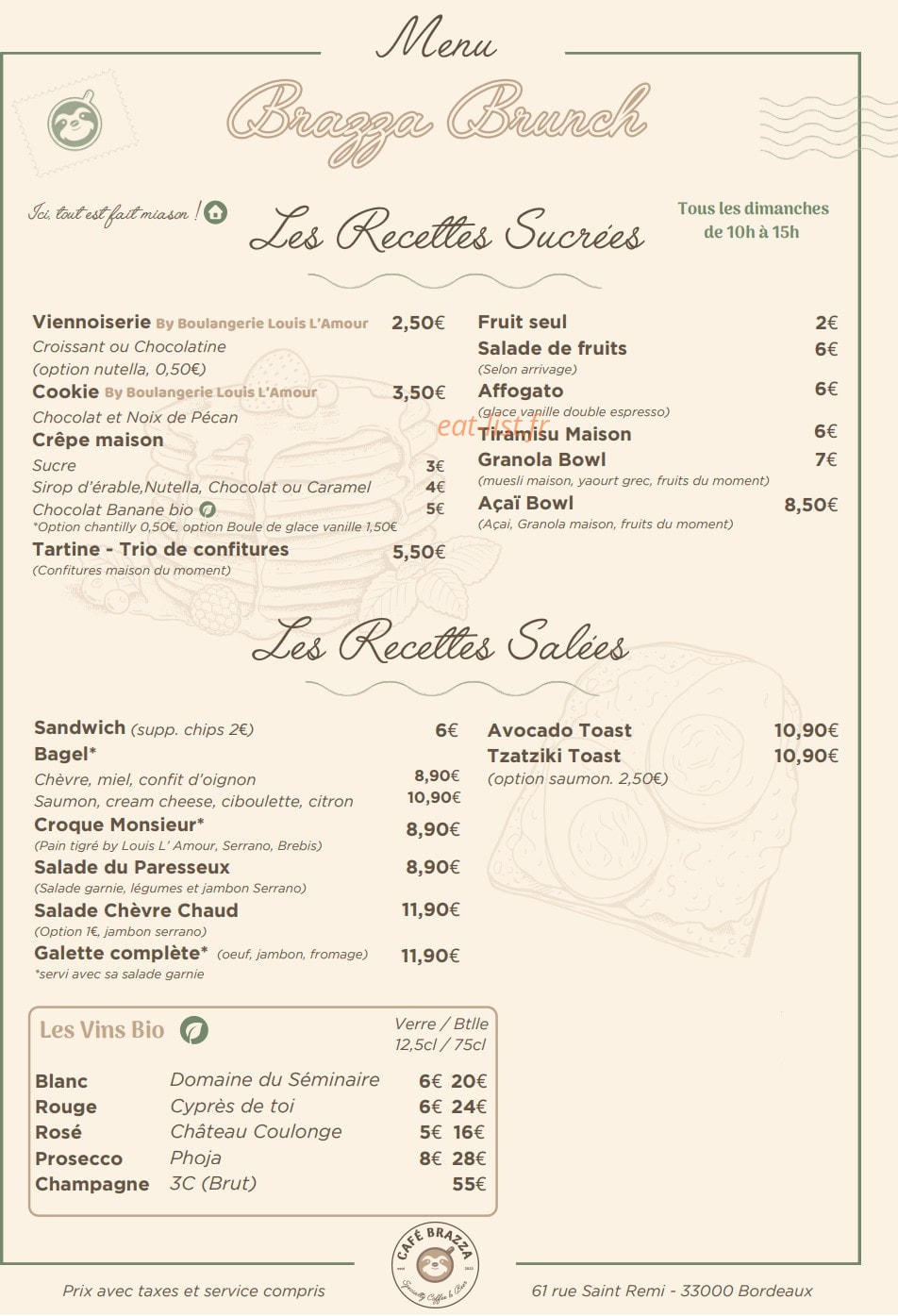 Café Brazza — carte page 2