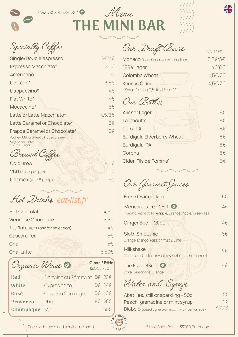 Café Brazza — carte page 5