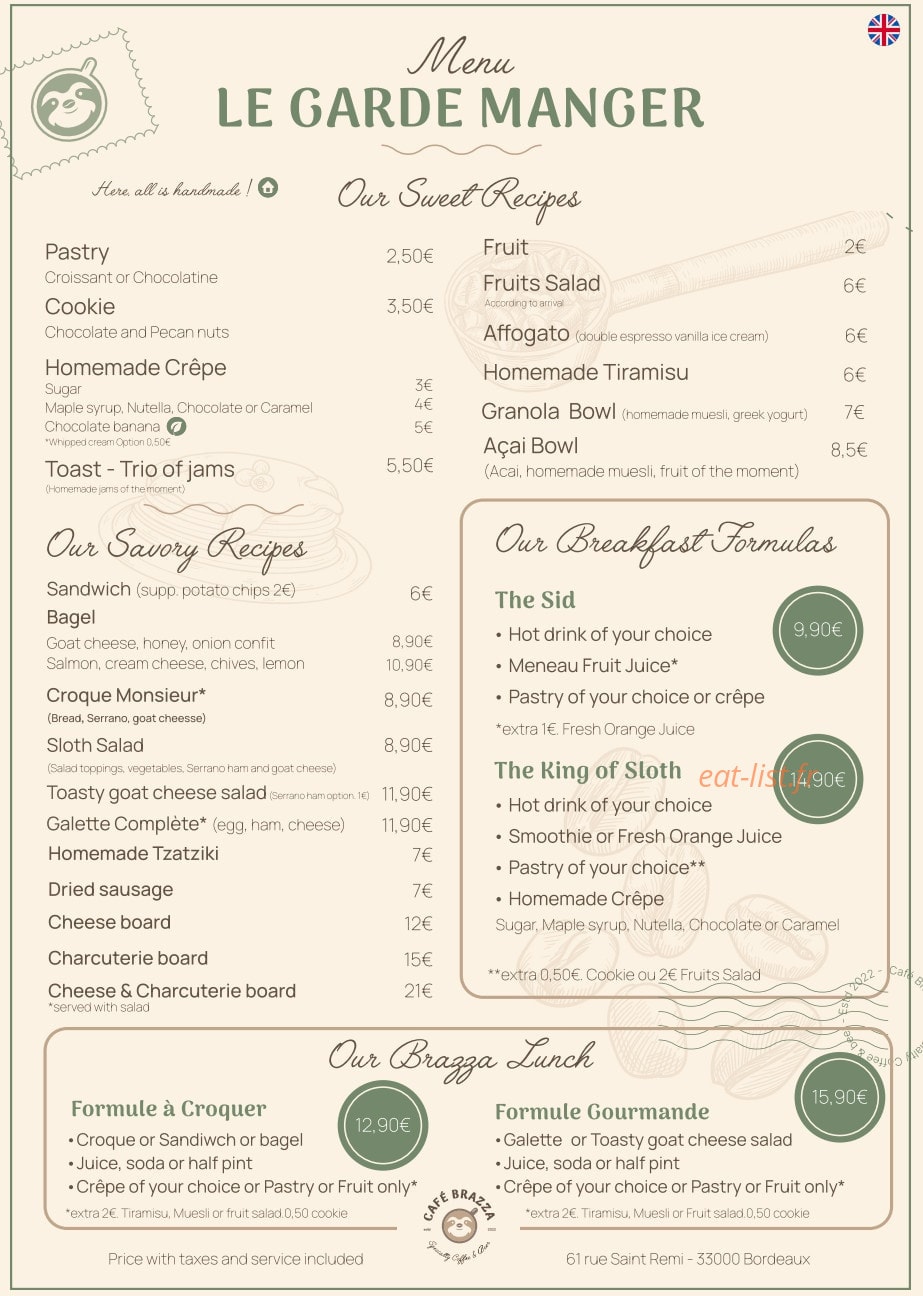 Café Brazza — carte page 6